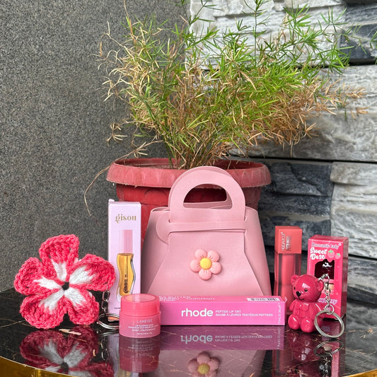 Cute Pink Mini Bag & Lip Care Set