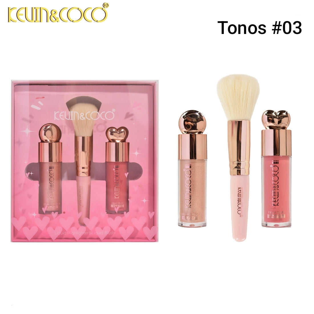 KEUIN & COCO 3-in-1 Makeup Set with Brush