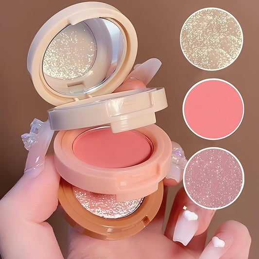 Peach & Glitter Eyeshadow/Blush Compact