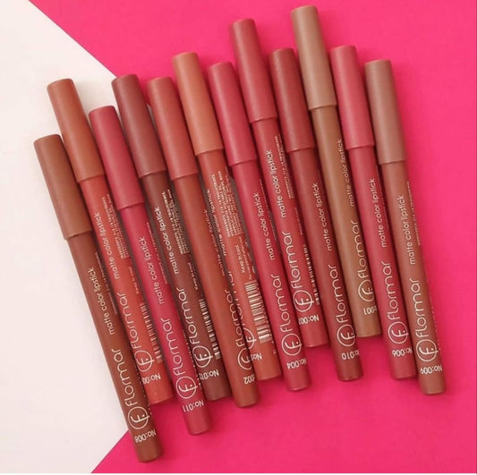 Flormar Waterproof Lipstick Pencils - 12 Piece Set