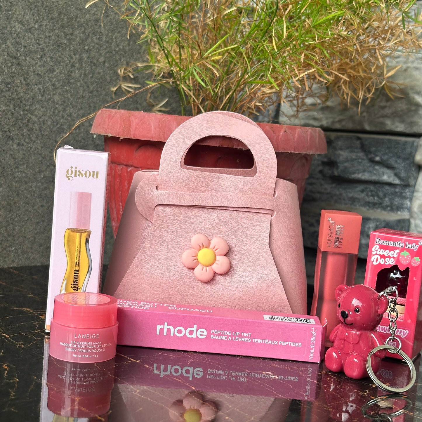 Cute Pink Mini Bag & Lip Care Set