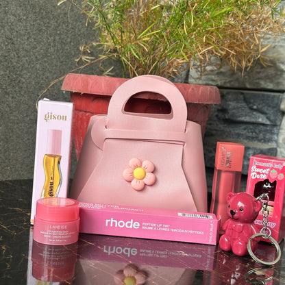 Cute Pink Mini Bag & Lip Care Set