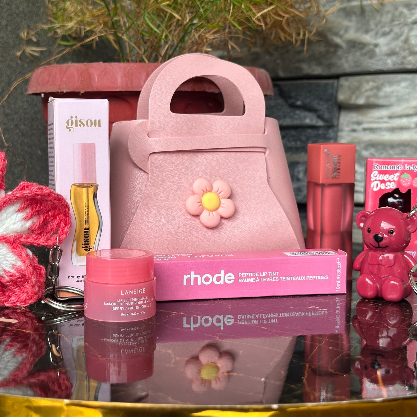 Cute Pink Mini Bag & Lip Care Set