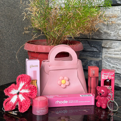 Cute Pink Mini Bag & Lip Care Set