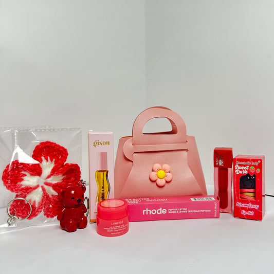 Cute Pink Mini Bag & Lip Care Set