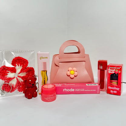 Cute Pink Mini Bag & Lip Care Set