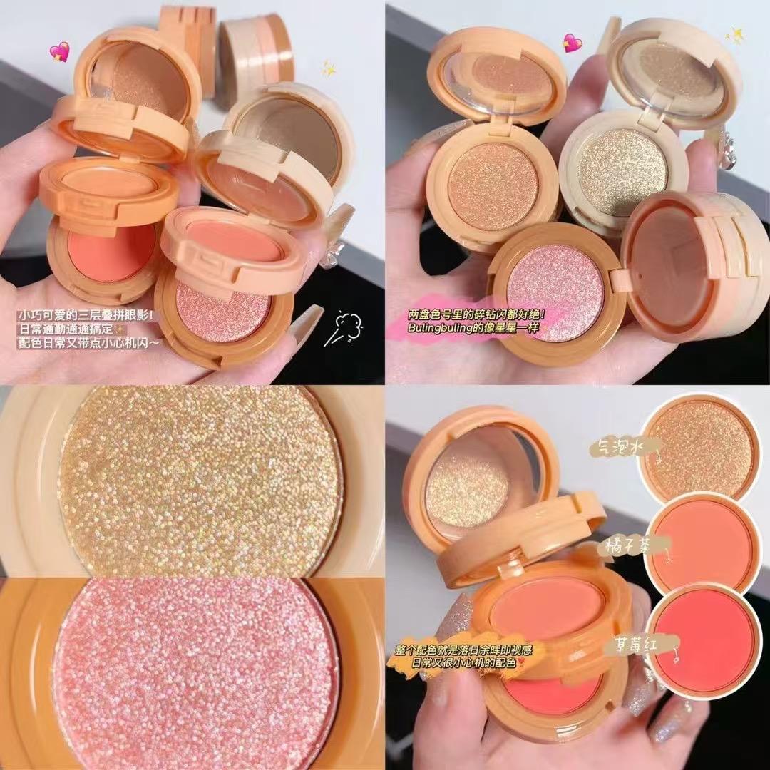 Peach & Glitter Eyeshadow/Blush Compact